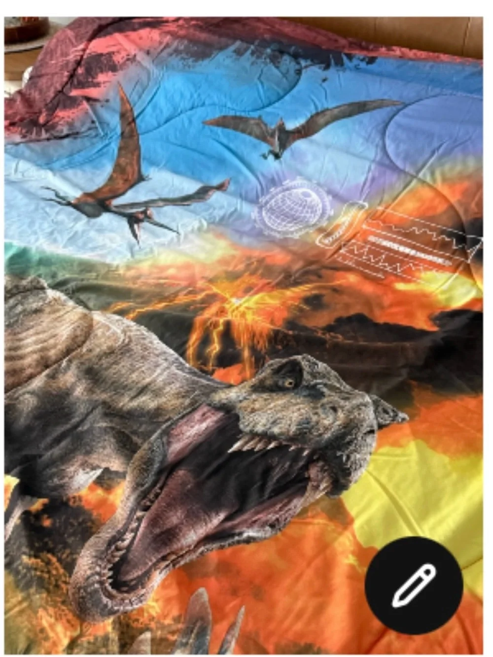 Jurassic Dinosaur Comforter in Brown and Multicolor